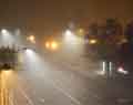Night intersection in fog. Urban review print photographer.